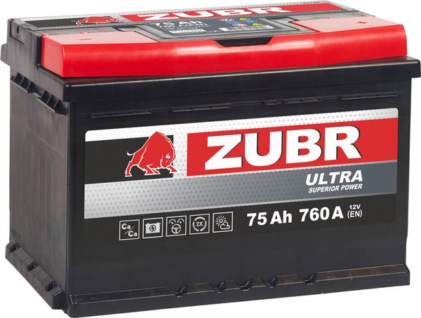 Изображение товара Автомобильный аккумулятор Zubr Ultra R+ (75 А/ч)