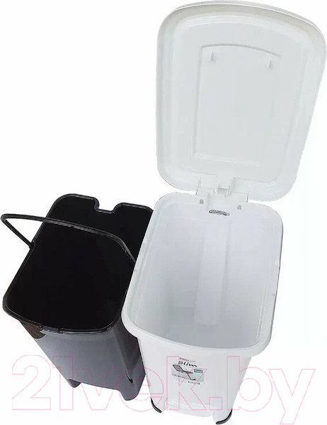 Изображение товара Контейнер для мусора Эльфпласт Slim EP557 (10л, белый)