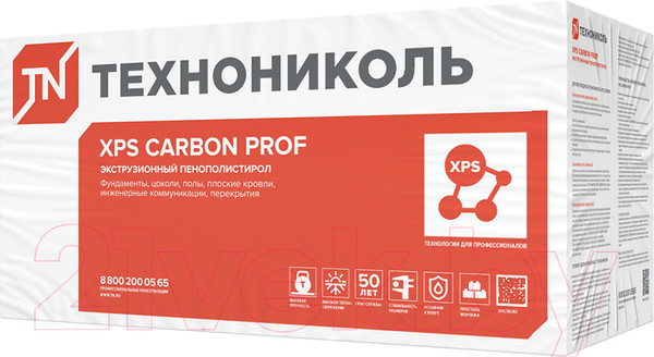 Изображение товара Экструдированный пенополистирол Технониколь XPS Carbon Prof 1180x580x40-L (упаковка)