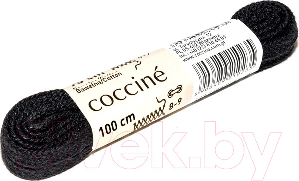 Изображение товара Шнурки для обуви Coccine Poliester Band / SZNP/100/CZA/7P (100см, черный)