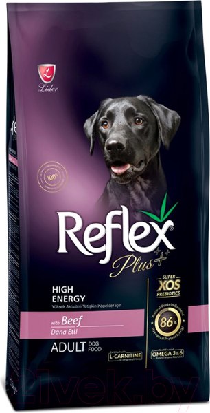 Изображение товара Сухой корм для собак Reflex Plus Для активных собак с говядиной (3кг)