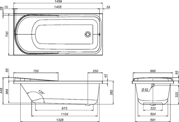 Изображение товара Ванна акриловая AM.PM Like W80A-150-070W-A (с каркасом и экраном)