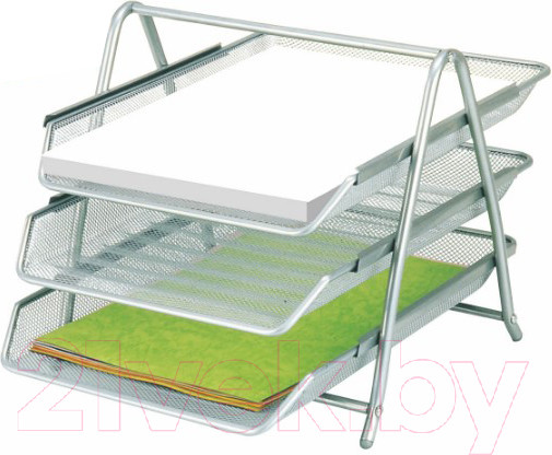 Изображение товара Лоток для бумаг Brauberg Germanium / 231953 (серебристый)