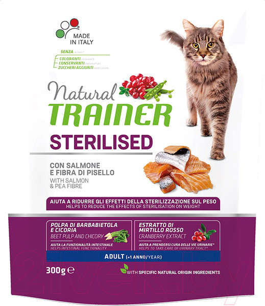 Сухой корм для кошек Trainer Natural Adult Sterilised Salmon (300г) — фото 3