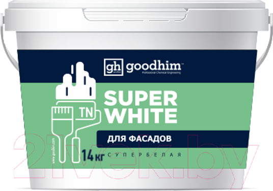 Изображение товара Краска GoodHim TN Cтандарт для фасадов 9366 (14кг, супербелый матовый)
