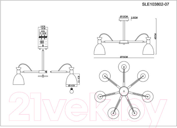 Изображение товара Люстра Evoluce Balcamo SLE103802-07
