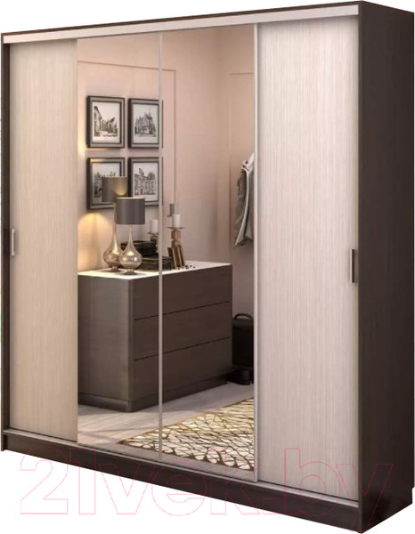 Изображение товара Шкаф-купе Стендмебель Альянс 2.0 (дуб белфорт/венге)