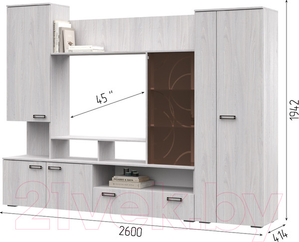 Изображение товара Стенка Стендмебель Сиена (ясень анкор)