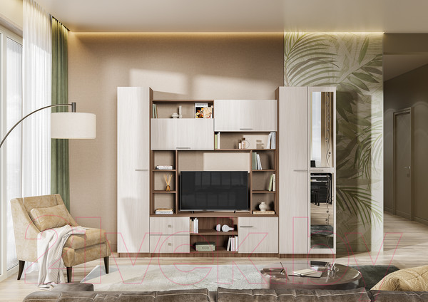 Изображение товара Стенка Стендмебель Марта-М (ясень шимо светлый/ясень шимо темный)