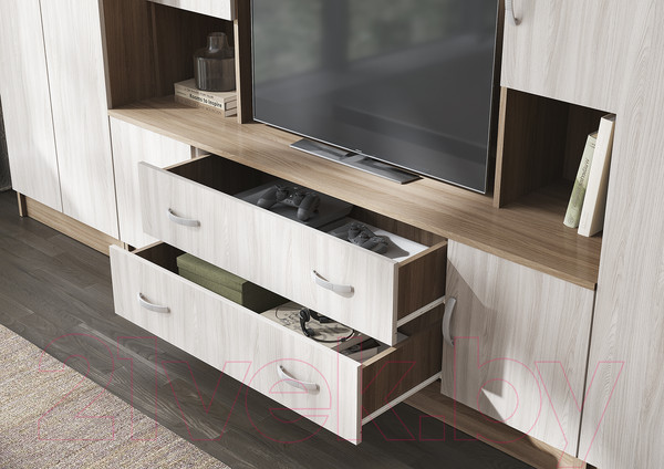 Изображение товара Стенка Стендмебель Макарена ЛДСП ТВ-301 (ясень шимо светлый/ясень шимо темный)