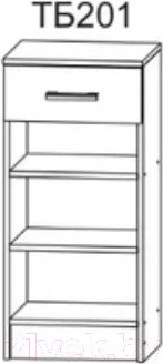 Изображение товара Тумба в прихожую Стендмебель Машенька ТБ-201 (дуб беленый/венге)