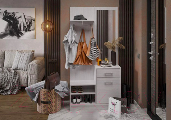 Изображение товара Секция в прихожую Стендмебель Дебора (ясень анкор)