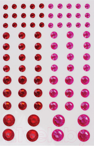 Изображение товара Набор страз декоративных Остров Сокровищ Круглые / 661391 (розовый/красный)