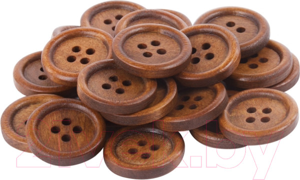 Изображение товара Набор пуговиц Остров Сокровищ Круглые / 661409 (24шт, орех)
