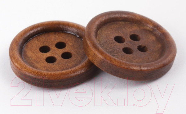 Изображение товара Набор пуговиц Остров Сокровищ Круглые / 661409 (24шт, орех)