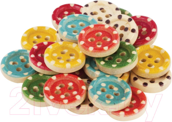 Изображение товара Набор пуговиц Остров Сокровищ Горошек / 661414 (24шт)