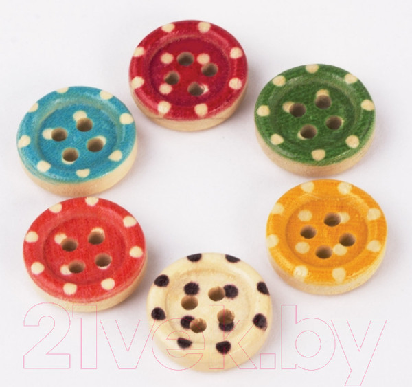 Изображение товара Набор пуговиц Остров Сокровищ Горошек / 661414 (24шт)