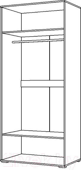 Изображение товара Шкаф Стендмебель Вегас двухстворчатый (белый глянец/венге)