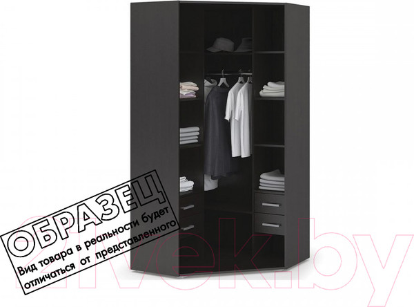 Изображение товара Шкаф Стендмебель Вегас угловой двухстворчатый (кофе с молоком/ясень шимо темный)