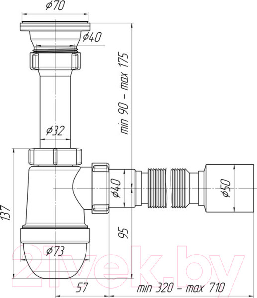 Изображение товара Сифон Ани Пласт Ани Грот C0110