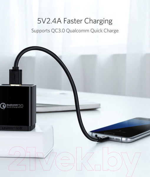 Изображение товара Кабель Ugreen US289 / 60138 (2м, черный)