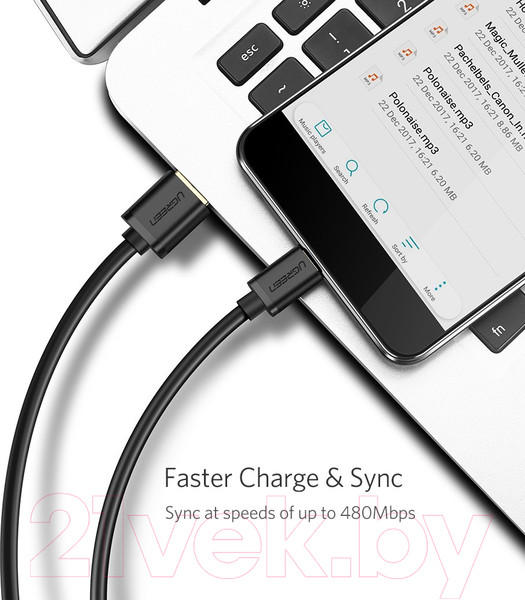 Изображение товара Кабель Ugreen US289 / 60138 (2м, черный)