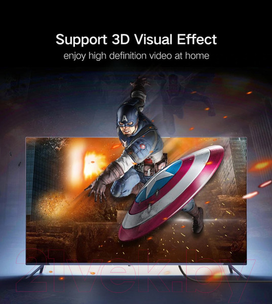 Изображение товара Кабель Ugreen HD104 / 10106 (1м, черный)