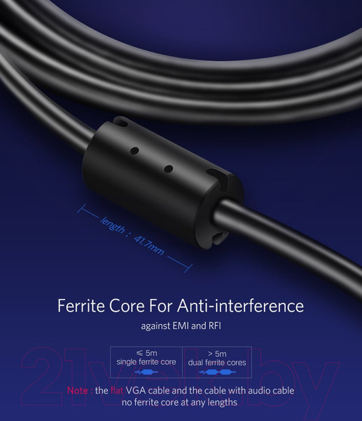 Изображение товара Кабель Ugreen VG101 / 11630 (1.5м, черный)