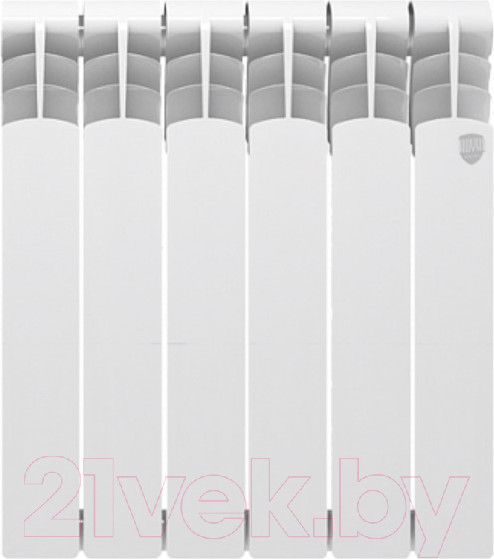 Изображение товара Радиатор биметаллический Royal Thermo Revolution Bimetall 500 (6 секций, с монтажным комплектом и угловыми кранами)