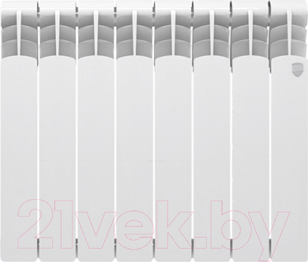 Изображение товара Радиатор биметаллический Royal Thermo Revolution Bimetall 500 (8 секций, с монтажным комплектом и угловыми кранами)