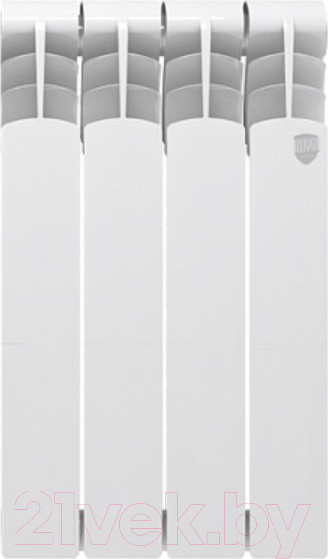 Изображение товара Радиатор биметаллический Royal Thermo Revolution Bimetall 500 (4 секции, с монтажным комплектом и угловыми кранами)