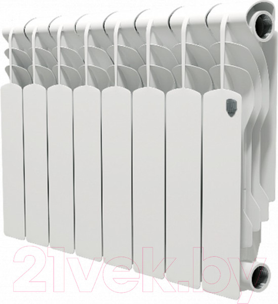 Изображение товара Радиатор биметаллический Royal Thermo Revolution Bimetall 350 (8 секций, с монтажным комплектом и угловыми кранами)