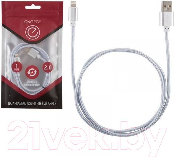 Изображение товара Кабель Energy ET-01 USB/Lightning / R006371 (серебристый)