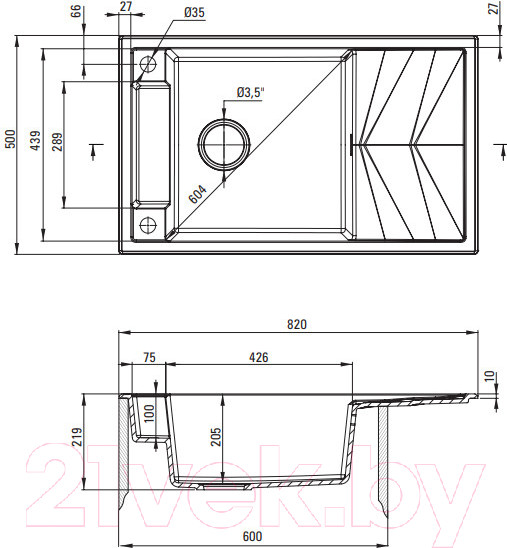 Изображение товара Мойка кухонная Deante Magnetic ZRM N113