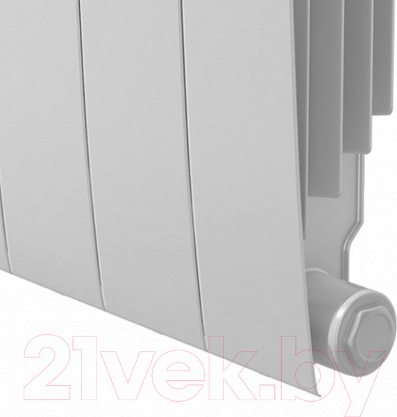 Изображение товара Радиатор биметаллический Royal Thermo Biliner Bianco 350 (4 секции, с монтажным комплектом и угловыми кранами)