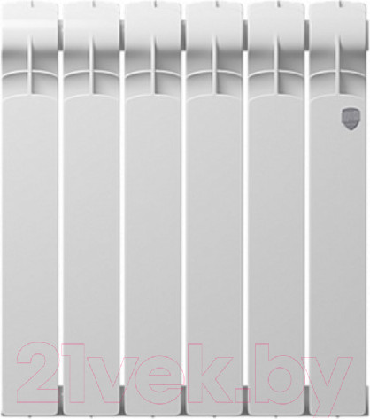 Изображение товара Радиатор биметаллический Royal Thermo Indigo Super+ 500 (6 секций, с монтажным комплектом и угловыми кранами)