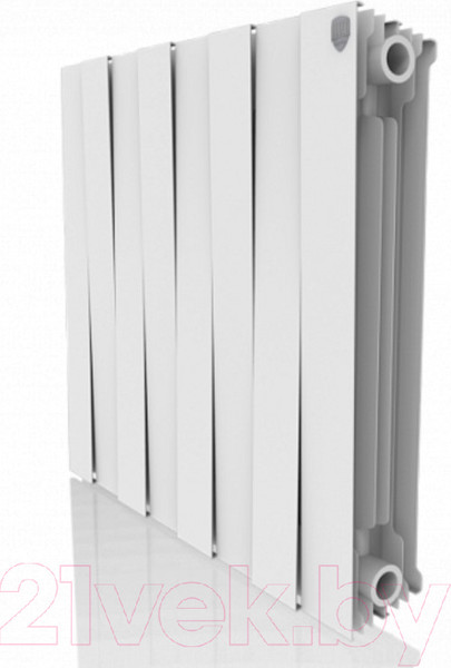Изображение товара Радиатор биметаллический Royal Thermo PianoForte 500 Bianco Traffico (6 секций, с монтажным комплектом и угловыми кранами)