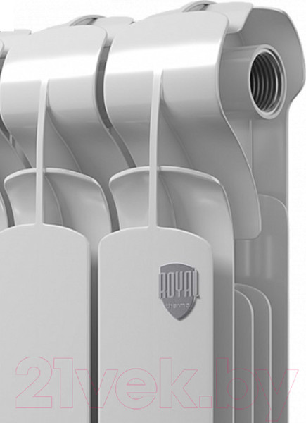 Изображение товара Радиатор биметаллический Royal Thermo Indigo Super+ 500 (4 секции, с монтажным комплектом и угловыми кранами)
