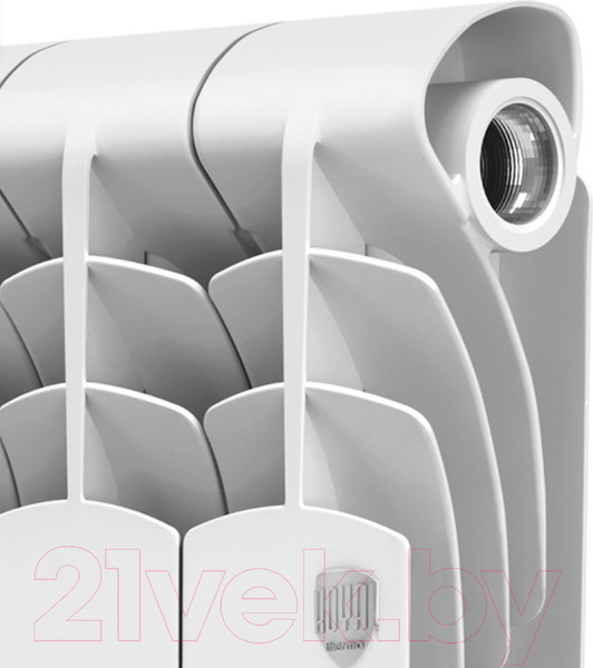 Изображение товара Радиатор биметаллический Royal Thermo Revolution Bimetall 500 (8 секций, с монтажным комплектом и угловыми кранами)
