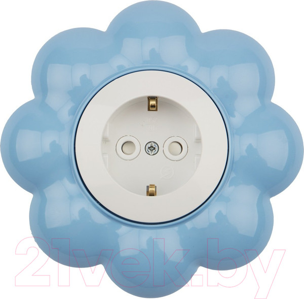 Изображение товара Розетка Kranz Happy Цветок KR-78-0628 (белый/голубой)