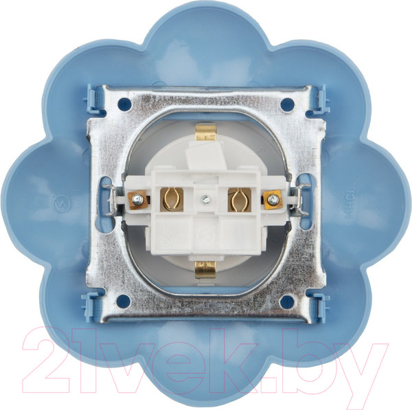 Изображение товара Розетка Kranz Happy Цветок KR-78-0628 (белый/голубой)