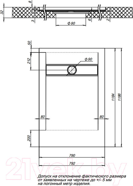 Изображение товара Душевой поддон Aquanet Delight New 120x80 / 258897