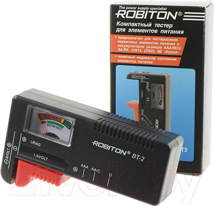 Изображение товара Тестер аккумуляторов и батареек Robiton BT2 / БЛ17340