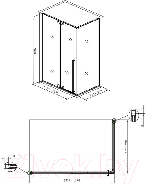 Изображение товара Душевой уголок Allen Brau Fantasy 3.11004-00 / 264973 (140x90)