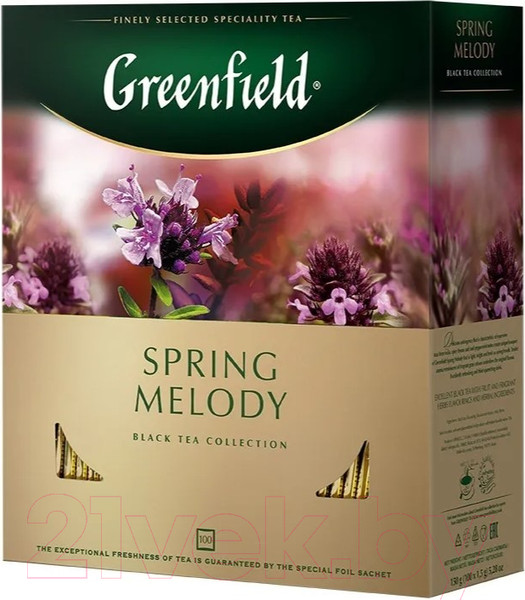 Изображение товара Чай пакетированный GREENFIELD Spring Melody черный / Nd-00001895 (100пак)