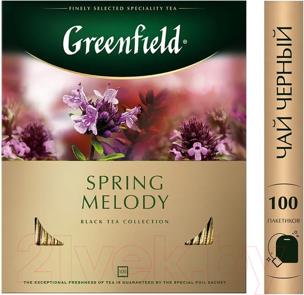 Изображение товара Чай пакетированный GREENFIELD Spring Melody черный / Nd-00001895 (100пак)
