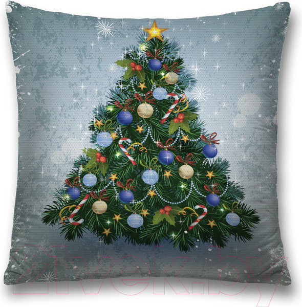 Изображение товара Наволочка декоративная JoyArty Ель с цветными шариками / sl_78630