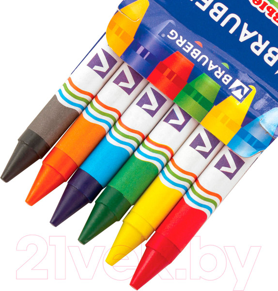 Изображение товара Восковые мелки Brauberg Пифагор / 222961 (6цв)