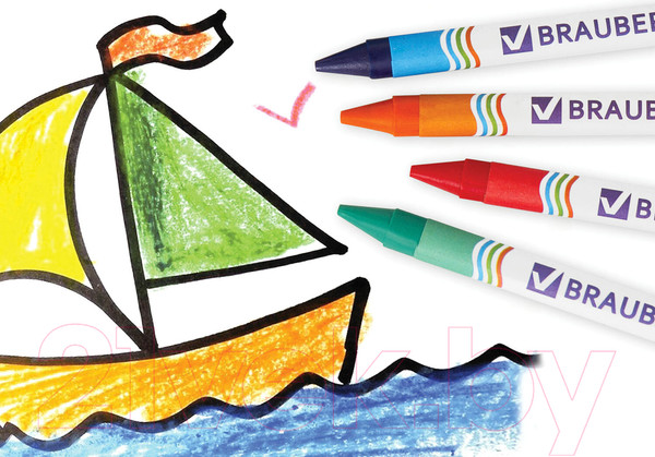 Изображение товара Восковые мелки Brauberg Пифагор / 222963 (18цв)