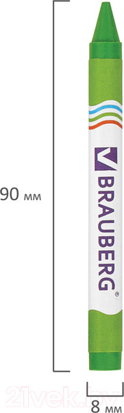 Изображение товара Восковые мелки Brauberg Пифагор / 222963 (18цв)